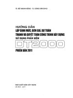 Hướng dẫn lập định mức thanh quyết toán theo phần mềm DT2000  p1 