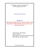 Một số kinh nghiệm tổ chức giờ dạy theo chủ đề tích hợp liên môn môn hóa học ở trường THCS trương công man 