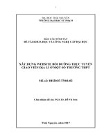 Xây dựng website bồi dưỡng trực tuyến cho giáo viên Địa lí ở một số trường THPT (NCKH)