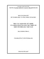 Nhu cầu chăm sóc sức khỏe của đồng bào vùng dân tộc thiểu số miền núi phía bắc VN (NCKH)