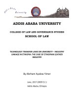 TECHNOLOGY TRANSFER LAWS ON UNIVERSITY – INDUSTRY LINKAGE IN ETHIOPIA 