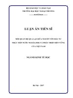 Mối quan hệ qua lại giữa nguồn vốn đầu tư trực tiếp nước ngoài (FDI) và phát triển bền vững của việt nam 