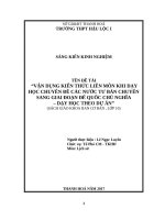 Vận dụng kiến thức liên môn khi dạy học chuyên đề các nước tư bản chủ nghĩa chuyển sang giai đoạn đế quốc chủ nghĩa   dạy học theo dự án 