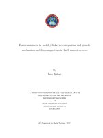 Fano resonances in metal dielectric composites and growth mechanism and ferromagnetism in zno nanostructures 