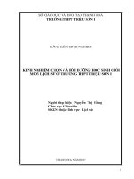 Kinh nghiệm chọn và bồi dưỡng học sinh giỏi môn lịch sử ở trường THPT triệu sơn1 