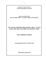 Xây dựng website bồi dưỡng trực tuyến cho giáo viên Địa lí ở một số trường THPT (NCKH)