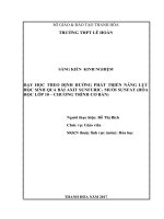 Dạy học theo định hướng phát triễn năng lực học sinh qua bài axit sunfuric muối sunfat(hoá học 10 cơ bản) 