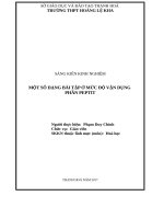 Một số dạng bài tập vận dụng phần peptit 