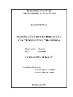 Nghiên cứu chuyển đổi cơ cấu cây trồng ở tỉnh Thanh Hóa