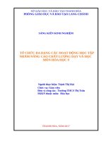 Tổ chức đa dạng các hoạt động học tập nhằm nâng cao chất lượng dạy và học môn hóa học 9 