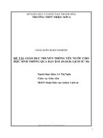 GIÁO dục TRUYỀN THỐNG yêu nước CHO học SINH THÔNG QUA dạy bài 28 (SGK LỊCH sử 10) 