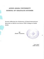 Factors affecting the utilization of visual instructional materials in misrak and selam TVET colleges 