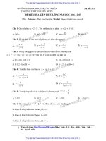 Đề toán và đáp án chuyên KHTN hà nội lần 1 
