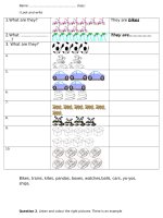 Đề kiểm tra Tiếng Anh lớp 1