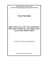 Phân tích các yếu tố ảnh hưởng đến phát triển du lịch sinh thái tại huyện phong điền thành phố cần thơ 