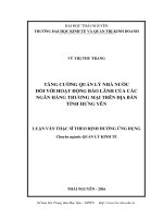 Tăng cường quản lý nhà nước đối với hoạt động bảo lãnh của các ngân hàng thương mại trên địa bàn tỉnh hưng yên 