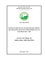 Đánh giá một số yếu tố môi trường trong quy hoạch sử dụng đất thành phố lào cai giai đoạn 2011 2015 