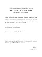 Efficacy of meperidine versus tramadol as a treatment agent on post spinal anaesthesia shivering, hemodynamic stability and therapeutic side effects in parturients at mateme gandhi memorial hospital, 