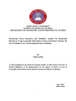Monitoring urban expansion and suitability analysis for residential housing by using geographic information system and remote sensing, the case of sululta town, oromia regional state of ethiopia 