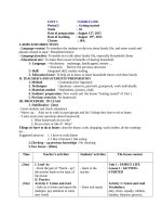 GIÁO ÁN TIẾNG ANH LỚP 10 THÍ ĐIỂM