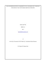 Relationships between leadership styles and employee turnover intertion in the vietnamese hightech industry 