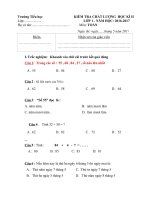 Đề thi Toán học kỳ 2 lớp 1