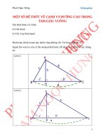Một số hệ thức về cạnh và đường cao trong tam giác vuông  HÌNH 1