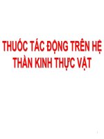 THUỐC TÁC ĐỘNG TRÊN HỆ THẦN KINH THỰC VẬT