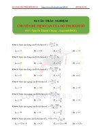 54 câu trắc nghiệm Chuyên đề TIỆM CẬN CỦA HÀM SỐ