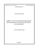 Nghiên cứu chế tạo bộ kít phát hiện nhanh nọc rắn hổ mang naja atra bằng kỹ thuật sắc ký miễn dịch 