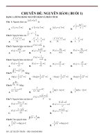 CHUYÊN ĐỀ NGUYÊN HÀM HAY ( DẠNG 1)