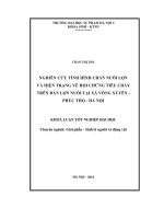 Nghiên cứu tình hình chăn nuôi lợn và hiện trạng về hội chứng tiêu chảy trên đàn lợn nuôi tại xã Võng Xuyên  Phúc Thọ  Hà Nội (Khóa luận tốt nghiệp)