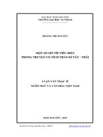 Một số mô típ tiêu biểu trong truyện cổ tích thần kì Tày Thái (LV thạc sĩ)