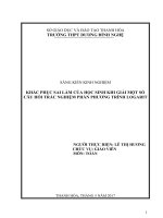 Khắc phục sai lầm của học sinh khi giải một số câu hỏi trắc nghiện phần phương trình logarit 2 