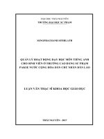 Quản lý hoạt động dạy học môn Tiếng Anh ở Trường Cao đẳng Sư phạm Pakse nước Cộng hoà Dân chủ Nhân dân Lào (LV thạc sĩ)