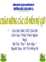 Giáo án dự giờ mầm non chủ đề bác hồ 