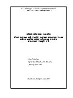 Ứng dụng hệ thức lượng trong tam giác giải một số bài toán trong thực tế  