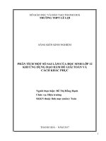 Phân tích một số sai lầm của học sinh lớp 12 khi ứng dụng đạo hàm để giải toán và cách khắc phục 