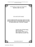 Kinh nghiệm hướng dẫn học sinh giải một số dạng bài toán về tính đơn điệu của hàm số theo hình thức thi trắc nghiệm 