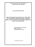 Một số giải pháp nhằm phát huy tính tích cực, chủ động cho học sinh qua giờ đọc hiểu văn bản chuyện chức phán sự đền tản viên của nguyễn dữ 