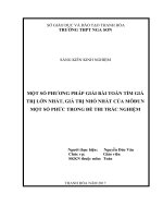 Một số phương pháp giải bài toán tìm giá trị lớn nhất, giá trị nhỏ nhất của môđun một số phức trong đề thi trắc nghiệm 
