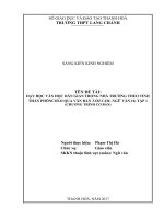 Dạy học văn học dân gian trong nhà trường theo tinh thần phôncơlo qua văn bản tấm cám (ngữ văn 10, tập 1, chương trình cơ bản) 