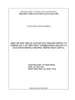 Một số thu thuật giải quyết nhanh chóng và chính xác câu hỏi trắc nghiệm phần đại số và giải tích trong chương trình toán lớp 11 2 
