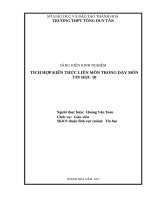 Tích hợp kiến thức liên môn trong dạy học môn tin học 10 