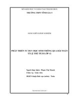 Phát triển tư duy học sinh thông qua bài toán tỉ lệ thể tích lớp 12 