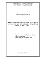 Hướng dẫn học sinh giải các bài toán về hàm số trong đề thi THPT quốc gia với sự hỗ trợ của máy tính cầm tay 2 