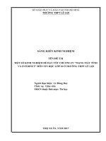 Một số kinh nghiệm để dạy tốt chương IV “mạng máy tính và internet” môn tin học 10 ở trường THPT lê lợi 