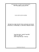 Một số kỹ năng giải bài tập toán (chương chương II hình học lớp 11, chương trình cơ bản) 