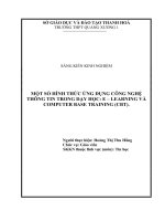 MỘT số HÌNH THỨC ỨNG DỤNG CÔNG NGHỆ THÔNG TIN TRONG dạy học e – LEARNING và COMPUTER BASE TRAINING (CBT) 