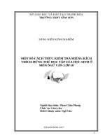 Một số cách thức kiểm tra miệng kích thích hứng thú học tập của học sinh ở môn ngữ văn lớp 10 